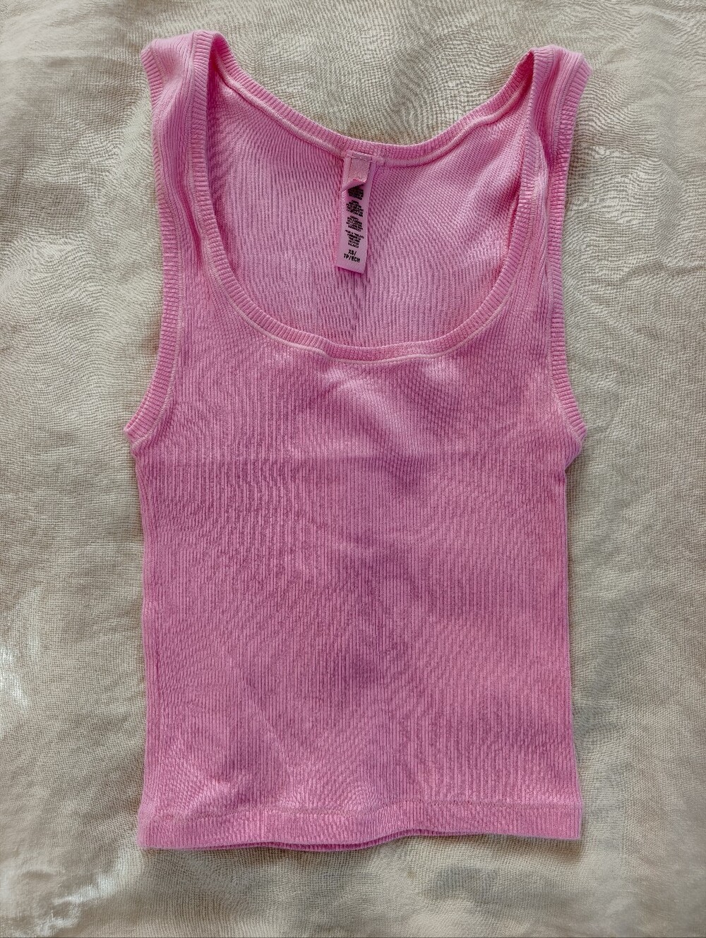 Skims White Ribbed Cotton Tank